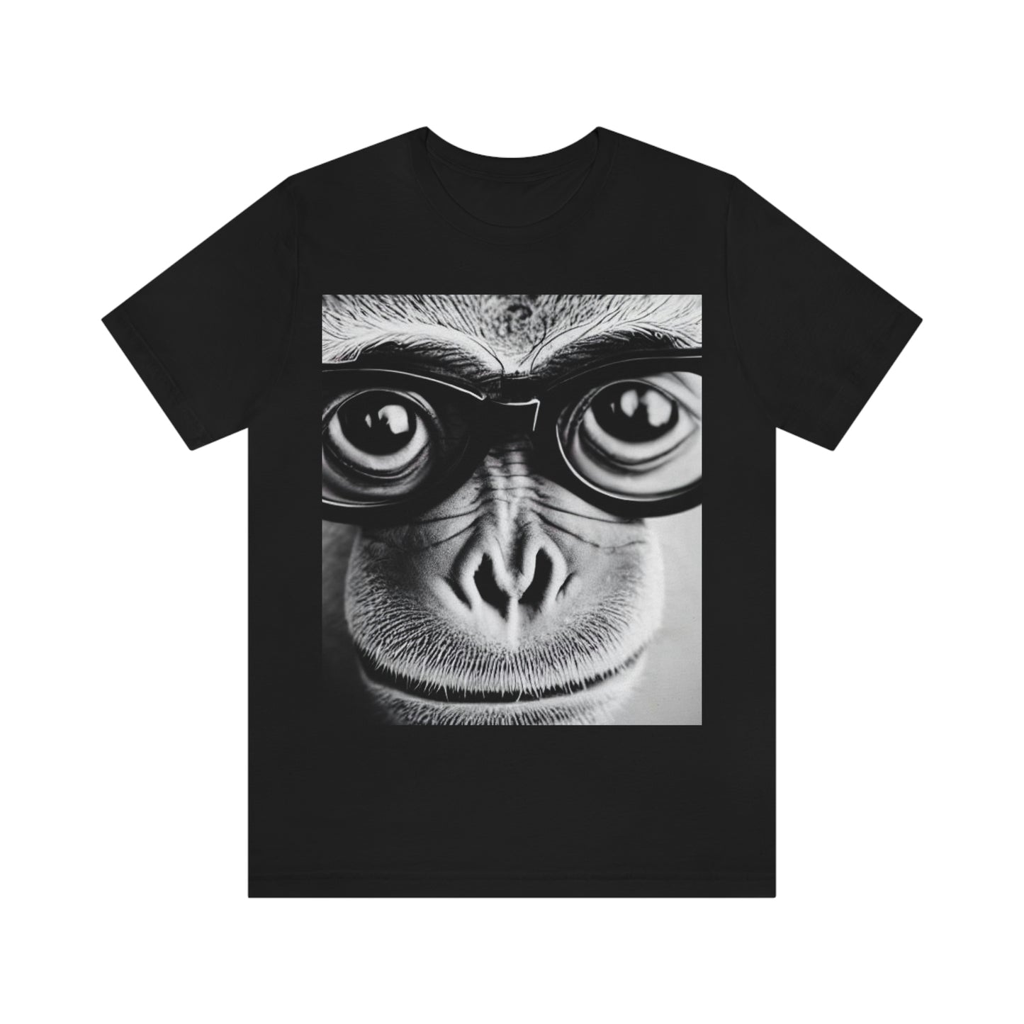 Monkey Life T-Shirt │Made in USA │Unisex - Men and Women's Cotton Tee │Monkey Wearing Glasses